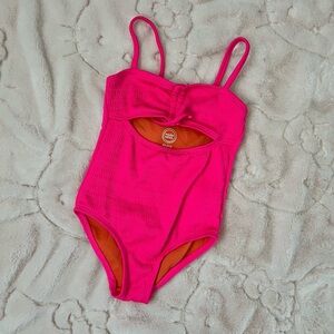 Wonder Nation Kids Swim One Piece - Pink and Orange